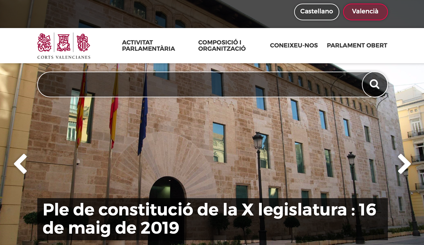 Web de les Corts Web de les Corts