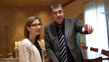 El president de les Corts amb Mariam Ibáñez El president de les Corts amb Mariam Ibáñez