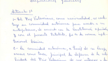 Les Corts difonen els documents de treball originals de l’Estatut Les Corts difonen els documents de treball originals de l’Estatut