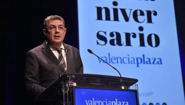 El president Morera en la gala de València Plaza