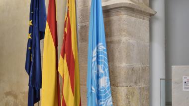 Bandera de la ONU en les Corts